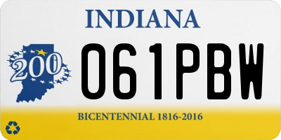 IN license plate 061PBW