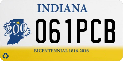 IN license plate 061PCB