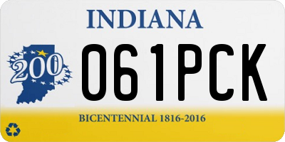 IN license plate 061PCK