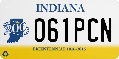 IN license plate 061PCN