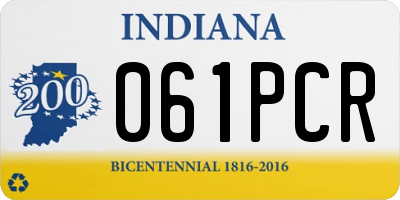 IN license plate 061PCR