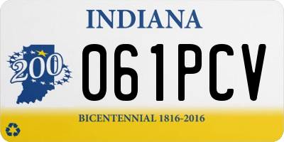 IN license plate 061PCV