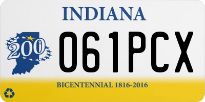 IN license plate 061PCX