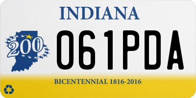IN license plate 061PDA