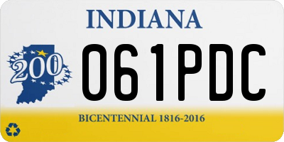 IN license plate 061PDC