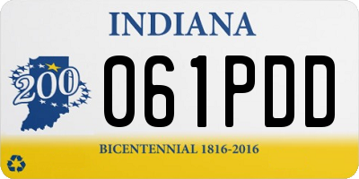 IN license plate 061PDD