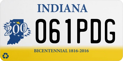 IN license plate 061PDG