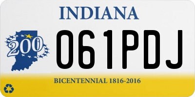IN license plate 061PDJ