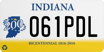 IN license plate 061PDL