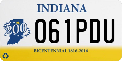 IN license plate 061PDU