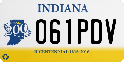 IN license plate 061PDV