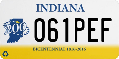 IN license plate 061PEF
