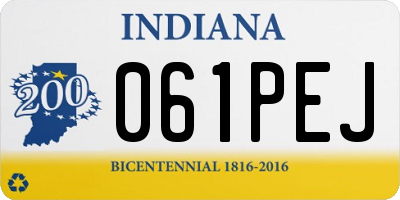IN license plate 061PEJ