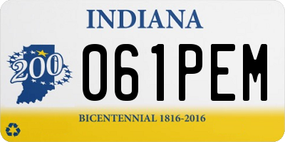 IN license plate 061PEM