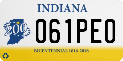 IN license plate 061PEO