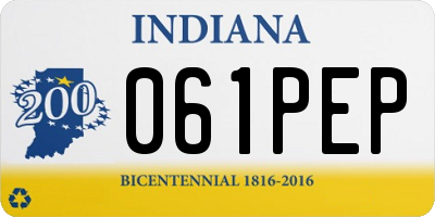 IN license plate 061PEP