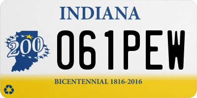 IN license plate 061PEW