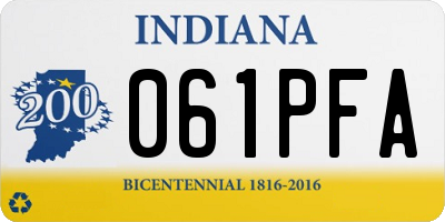 IN license plate 061PFA