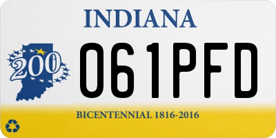IN license plate 061PFD