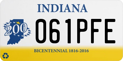 IN license plate 061PFE