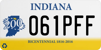 IN license plate 061PFF