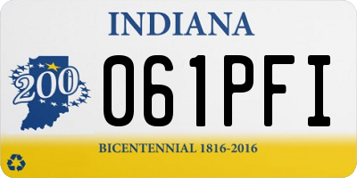 IN license plate 061PFI