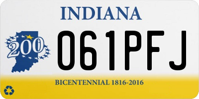 IN license plate 061PFJ