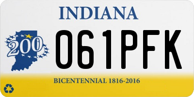 IN license plate 061PFK