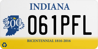 IN license plate 061PFL