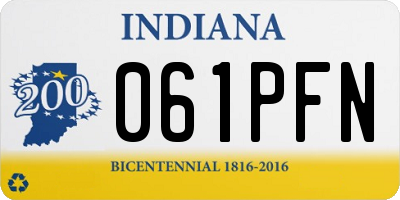 IN license plate 061PFN