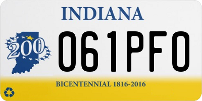 IN license plate 061PFO