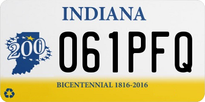 IN license plate 061PFQ