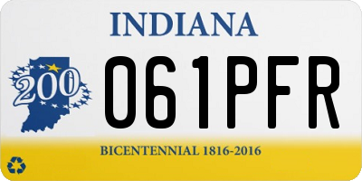 IN license plate 061PFR