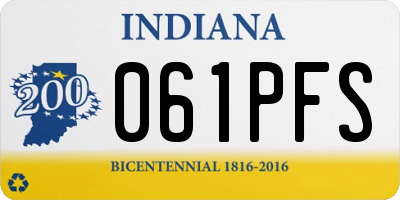 IN license plate 061PFS