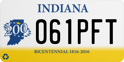 IN license plate 061PFT