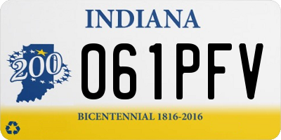 IN license plate 061PFV