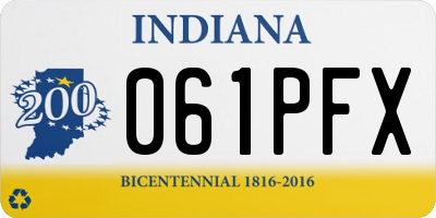 IN license plate 061PFX