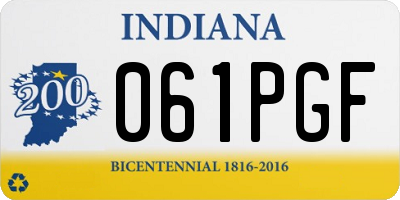 IN license plate 061PGF