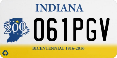 IN license plate 061PGV