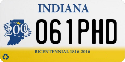 IN license plate 061PHD