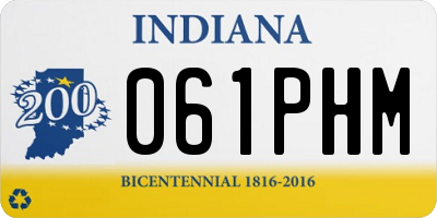 IN license plate 061PHM