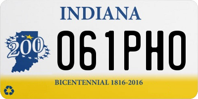 IN license plate 061PHO