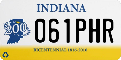 IN license plate 061PHR