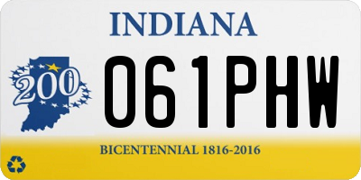 IN license plate 061PHW