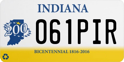 IN license plate 061PIR