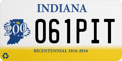 IN license plate 061PIT