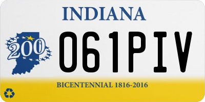 IN license plate 061PIV