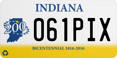 IN license plate 061PIX