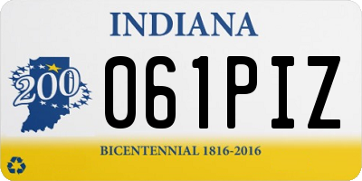 IN license plate 061PIZ