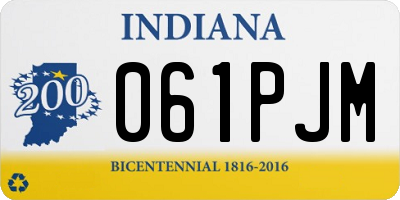 IN license plate 061PJM